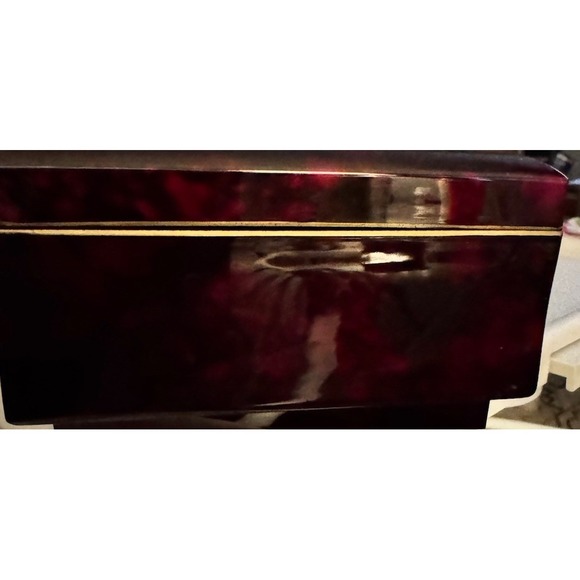 Vintage Japanese Lacquer Music Box Geisha Scene Gold Inlay Made in Japan- Works - Picture 11 of 11